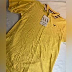 RETRO FOX youth large 14/16 Yellow polo shirt emblem  preppy retro insignia
